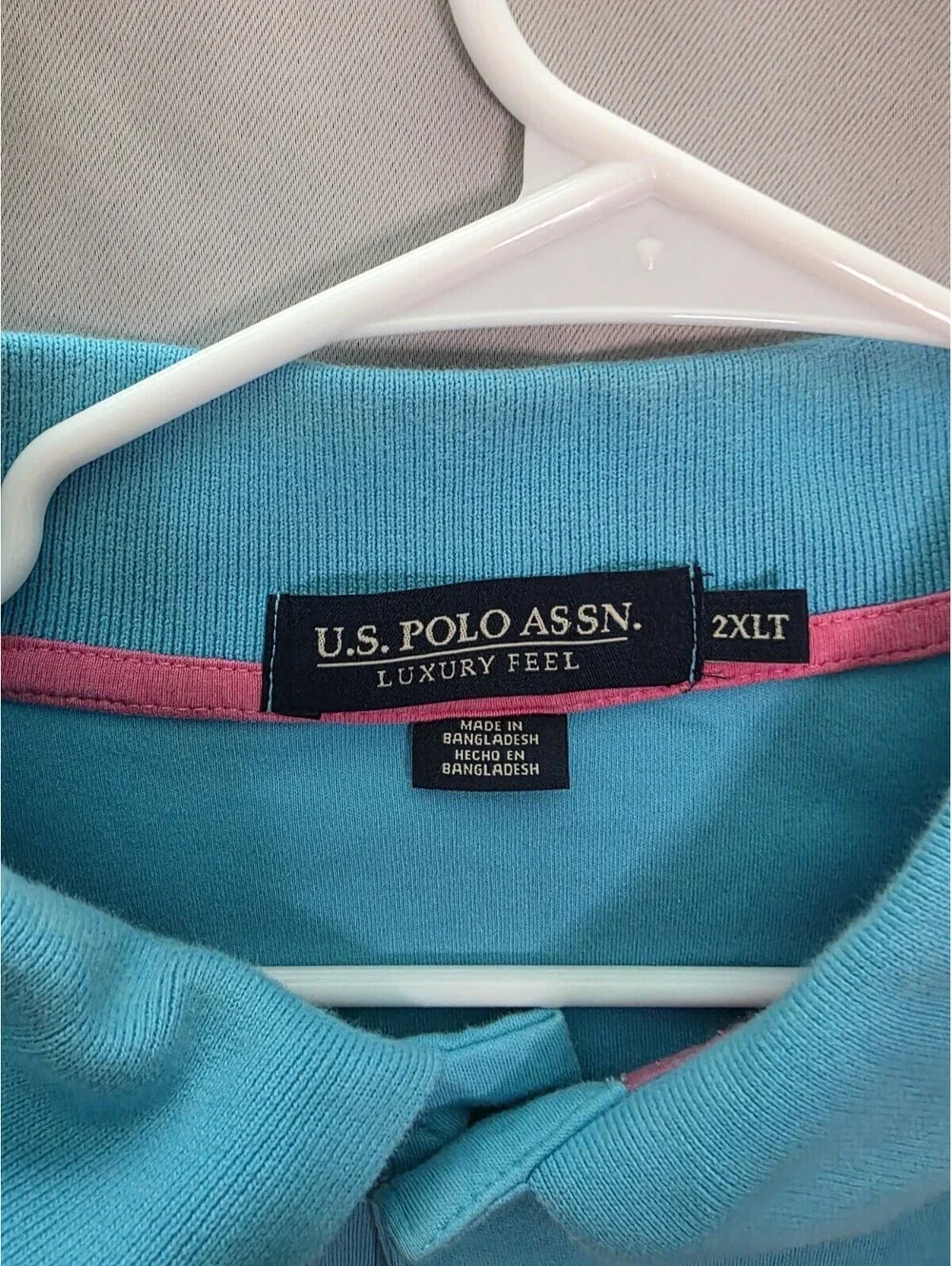 US Polo Assn Mens Shirt Size 2XLT Turquoise Small Pony Custom Fit Golf Tennis